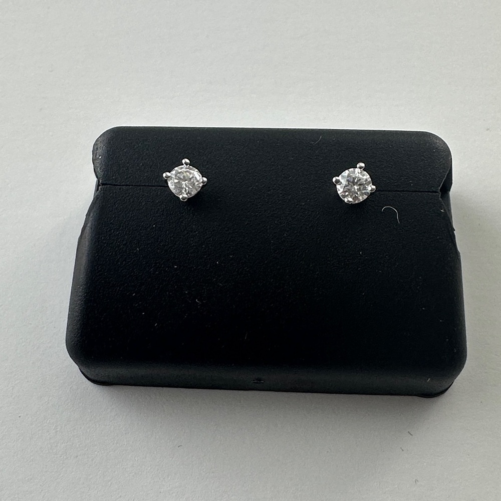3mm .25 ctw round Moissanite Sterling Silver Stud Earrings